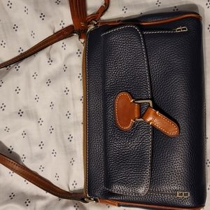 Dooney&Bourke Pebble Leather Dana Pocket Clutch Midnight Blue
